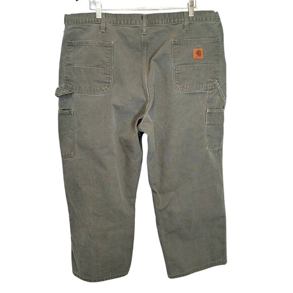 Carhartt Mens 44x30 Carpenter Pants Green B11 MOS Utility Work Dungaree Y2k - Picture 1 of 7